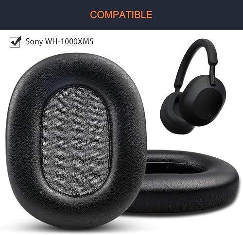 Miniatura 2 de GVOEARS - Almohadillas de repuesto para auriculares Sony WH-1000XM5 (WH1000XM5) con cancelación de ruido, almohadillas para los oídos con cuero