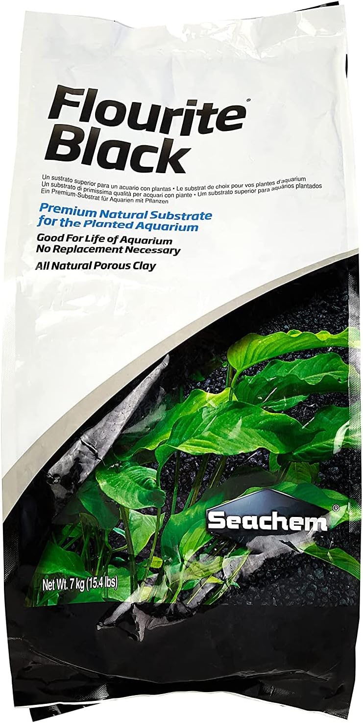 Seachem Flourite Black Clay Gravel - Stable Porous Natural Planted Aquarium Substrate 15.4 Lbs