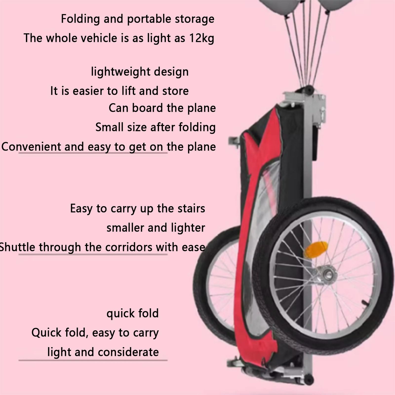 Przyczepka rowerowa i wózek dla psa 2 w 1, Przyczepka rowerowa dla zwierząt, dla małych i dużych zwierząt, Łatwe podłączanie i odłączanie od rowerów (coffee)