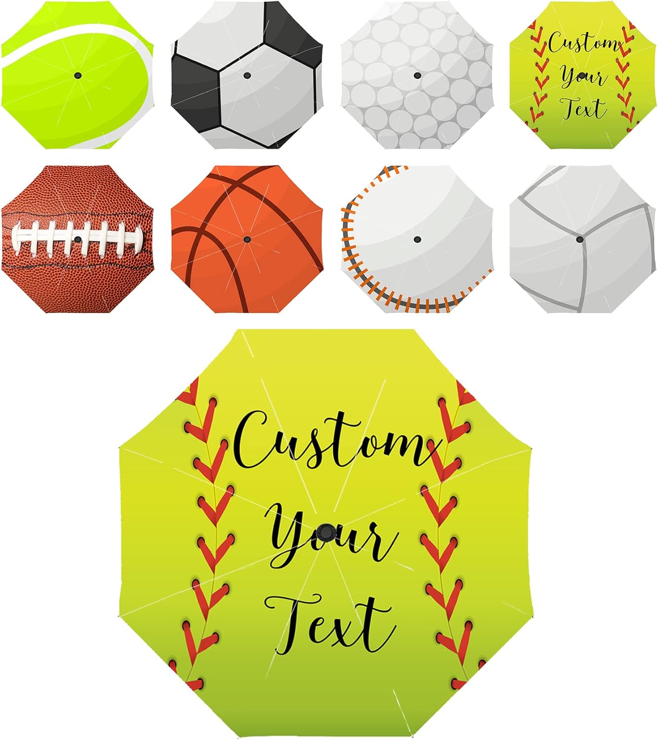 Deargifts Baseball Umbrella Custom Umbrella Windproof