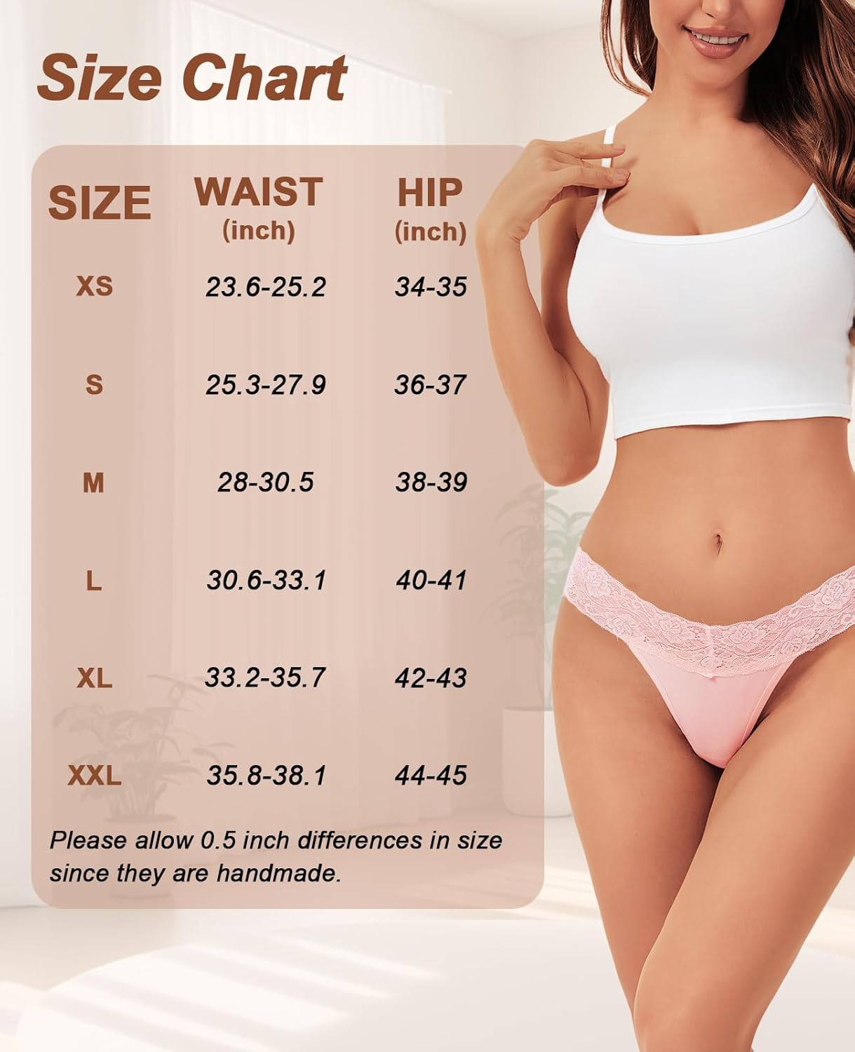 Sunm Boutique Lace Thongs for Women, Cotton Womens Underwear Pack, Sexy Low Rise T Back Cheeky Panties - Image 7