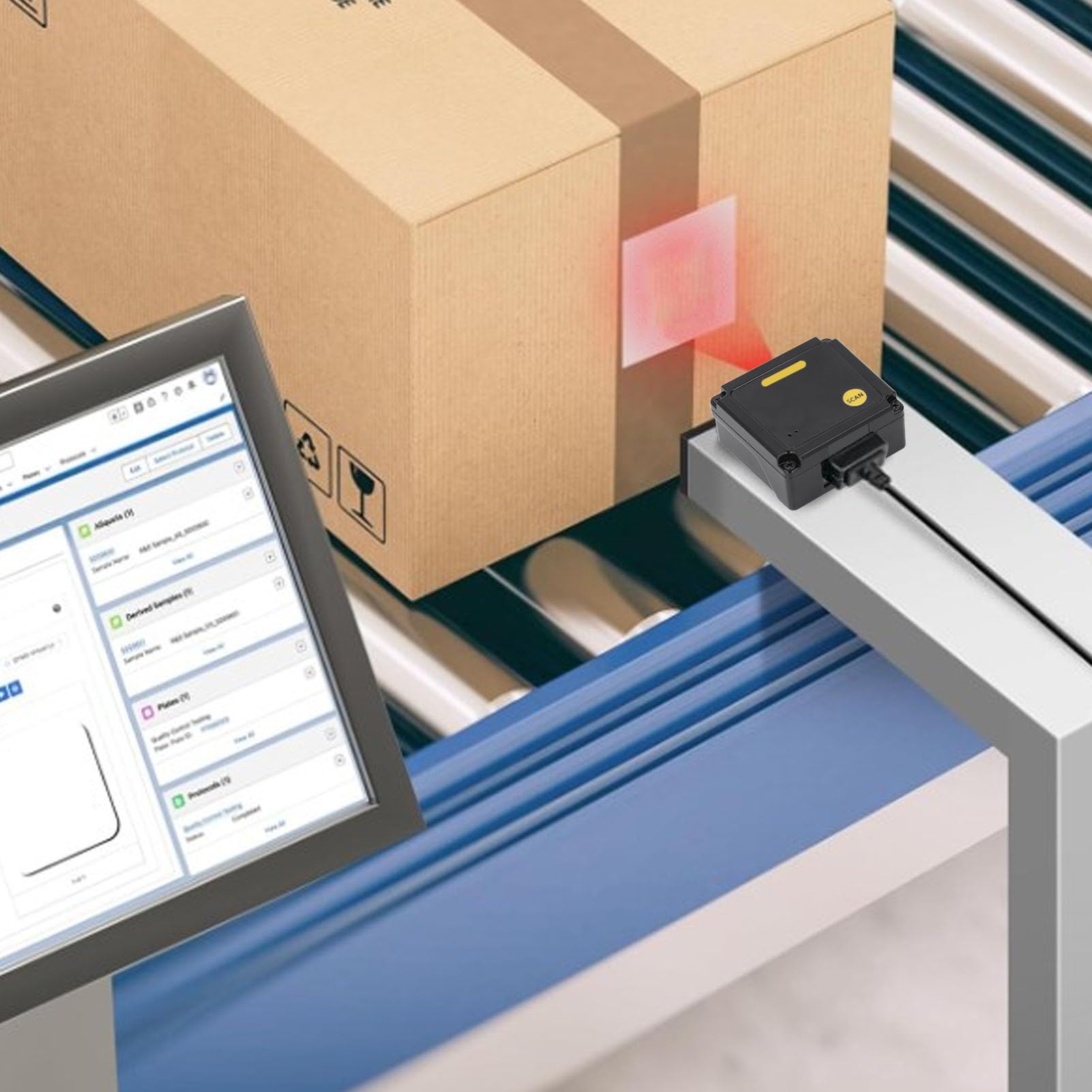 Escáner de Código de Barras de Montaje Fijo Integrado, Escáner de Código de Barras de Montaje Fijo Lector de Código QR 1D 2D EP2000 con Escaneo Automático, USB, Escáneres de