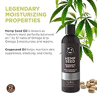 Vista 3 de Masaje de semillas de cáñamo y aceite corporal, sin perfume, 8 onzas líquidas, aceite de masaje nutritivo e hidratante, aceite de semillas