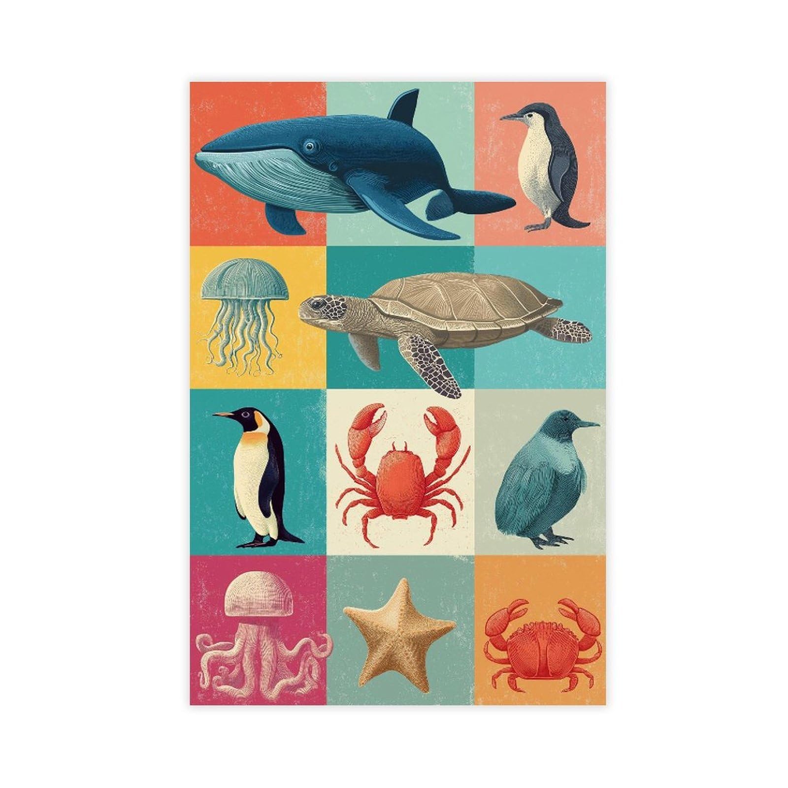 YWTJAX Under The Sea Nursery Poster Canvas Poster for Home Decor Gift