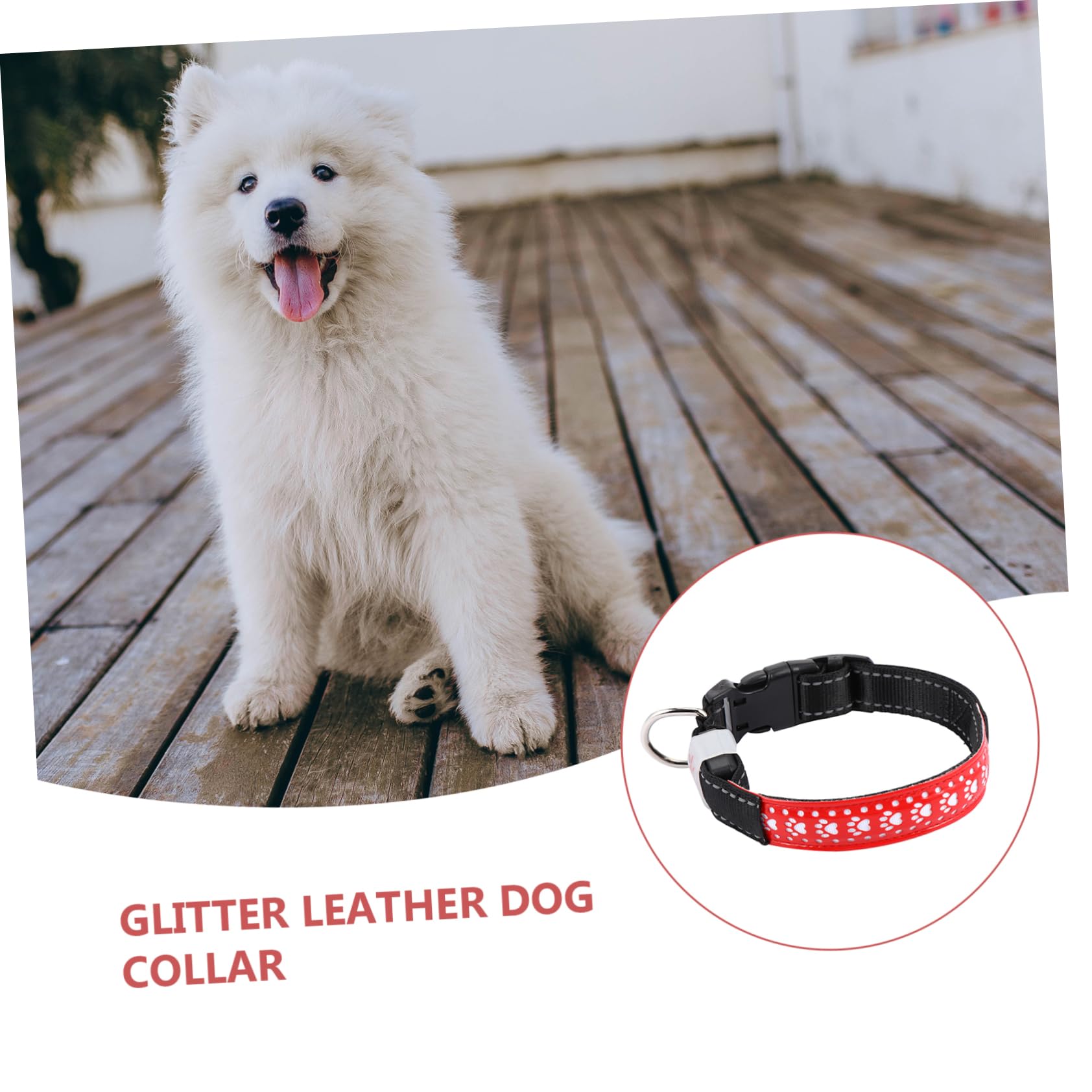 Mipcase 3pièces Collier LED pour Chien Collier Éclairant PU Et Accessoire Sécuritaire pour Promenade Nocturne pour Chiens Et Chiots