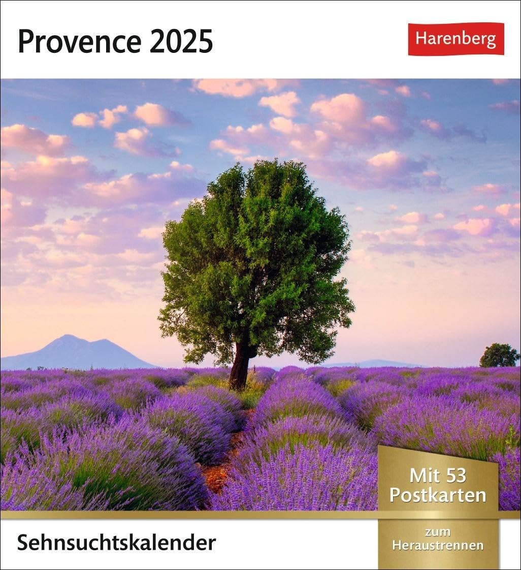 Provence Sehnsuchtskalender 2025 - Wochenkalender mit 53 Postkarten: Foto-Kalender zum Aufstellen, mit 53 Postkarten zum Sammeln und verschicken. ... zum Aufhängen (Sehnsuchtskalender Harenberg)