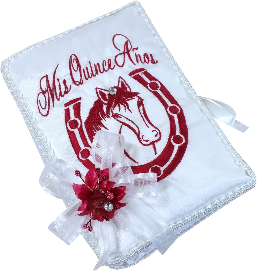 Select Quinceanera Photo Album Guest Book Kneeling Tiara Pillows Bible Q3161 (Spanish Bibe)