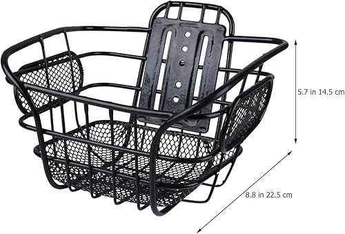Miniatura 2 de Kisangel Cesta delantera para bicicleta, cesta trasera, contenedor de bicicleta, cesta de bicicleta para manillar, cesta de alambre de malla, 1 ud