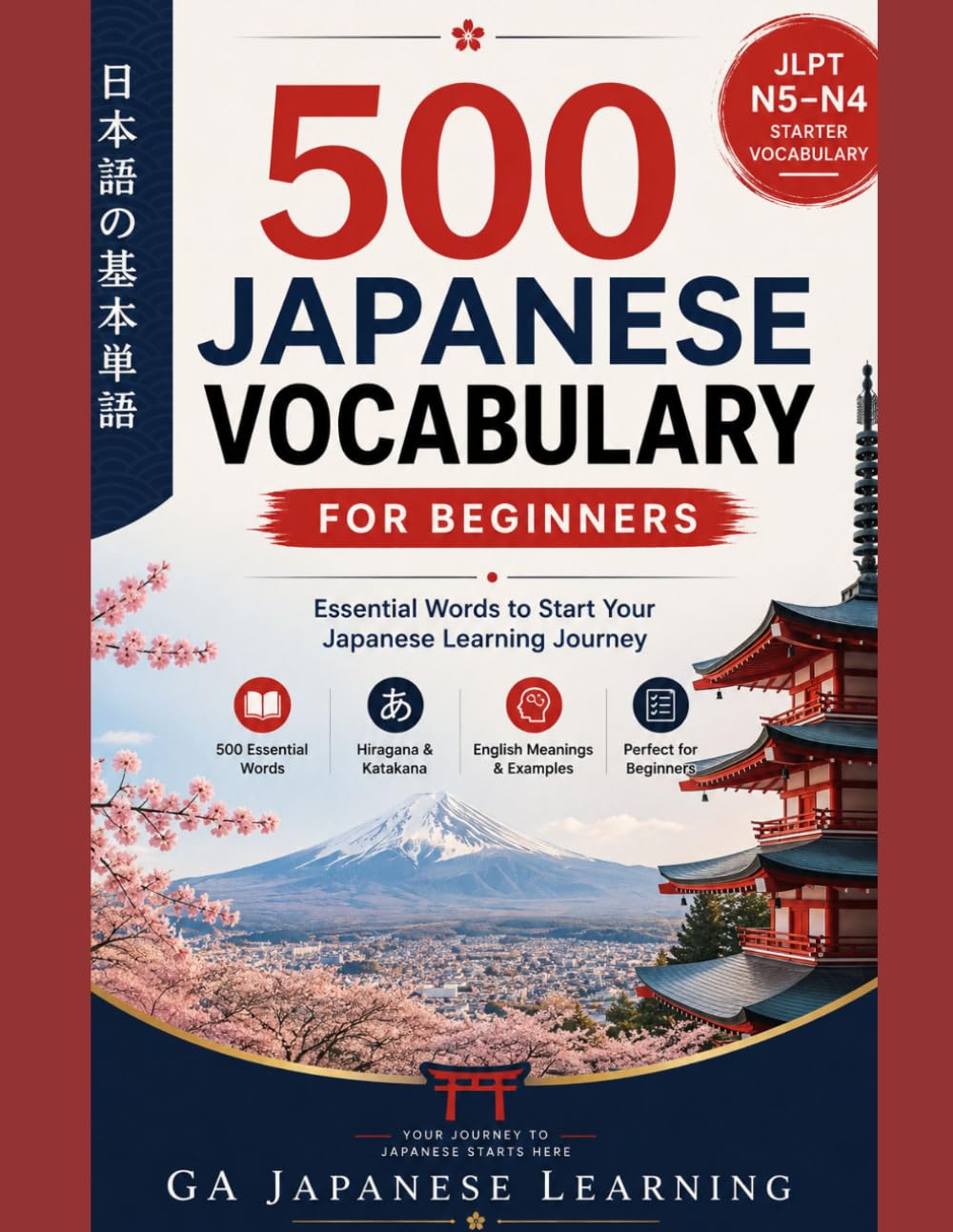 Most Basic & Essential 500 Japanese Words: Learn & Master Basic & Daily Japanese Vocabulary Words for ALL Beginners and JLPT N5 Students with Easy to Understand English/Japanese Examples