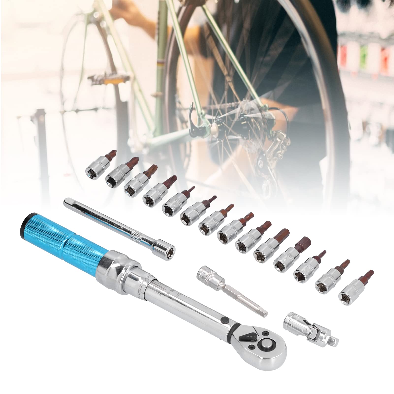 Zestaw kluczy nasadowych 1/4 cala Zestawy grzechotek Zestaw do konserwacji rowerów z regulacją dwukierunkową, 18-częściowy zestaw narzędzi mechanicznych z grzechotką 72-zębową