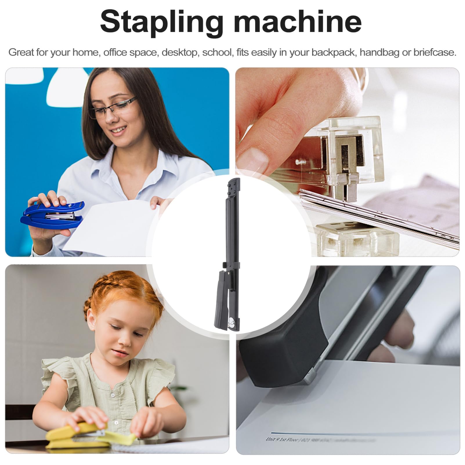 Cucitrice a Braccio da Scrivania, Macchina Cucitrice Manuale Portatile per Ufficio, Scuola e Casa, Pinzatrice per Alti Spessori Design Compatto e Facile da Usare