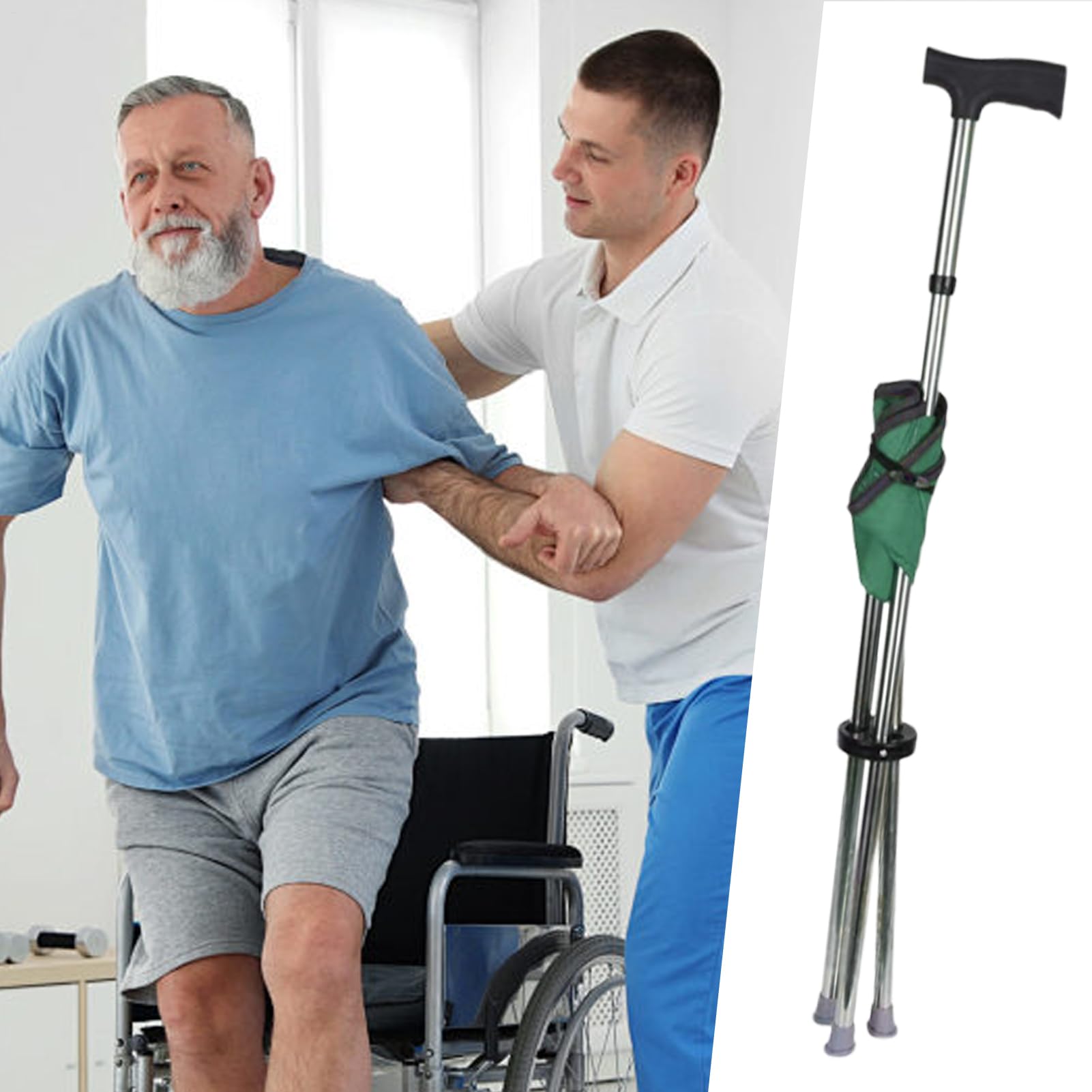 Bastón con asiento, bastón plegable, bastón plegable con asiento para ancianos, taburete antideslizante, ayuda de movilidad para hombres y mujeres, viajes, senderismo, pesca al aire libre, eventos