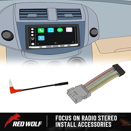 Miniatura 6 de RED WOLF Arnés de cableado de fábrica estéreo para automóvil con puerto USB, retención de arnés para Nissan 2013-2022 Rogue Frontier Titan Sentra