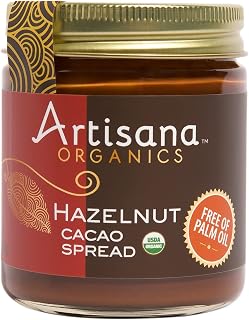 Artisana Organics Hazelnut Cacao Spread 8oz - Organic Vegan No Palm Oil Coconut Sugar Sweetened