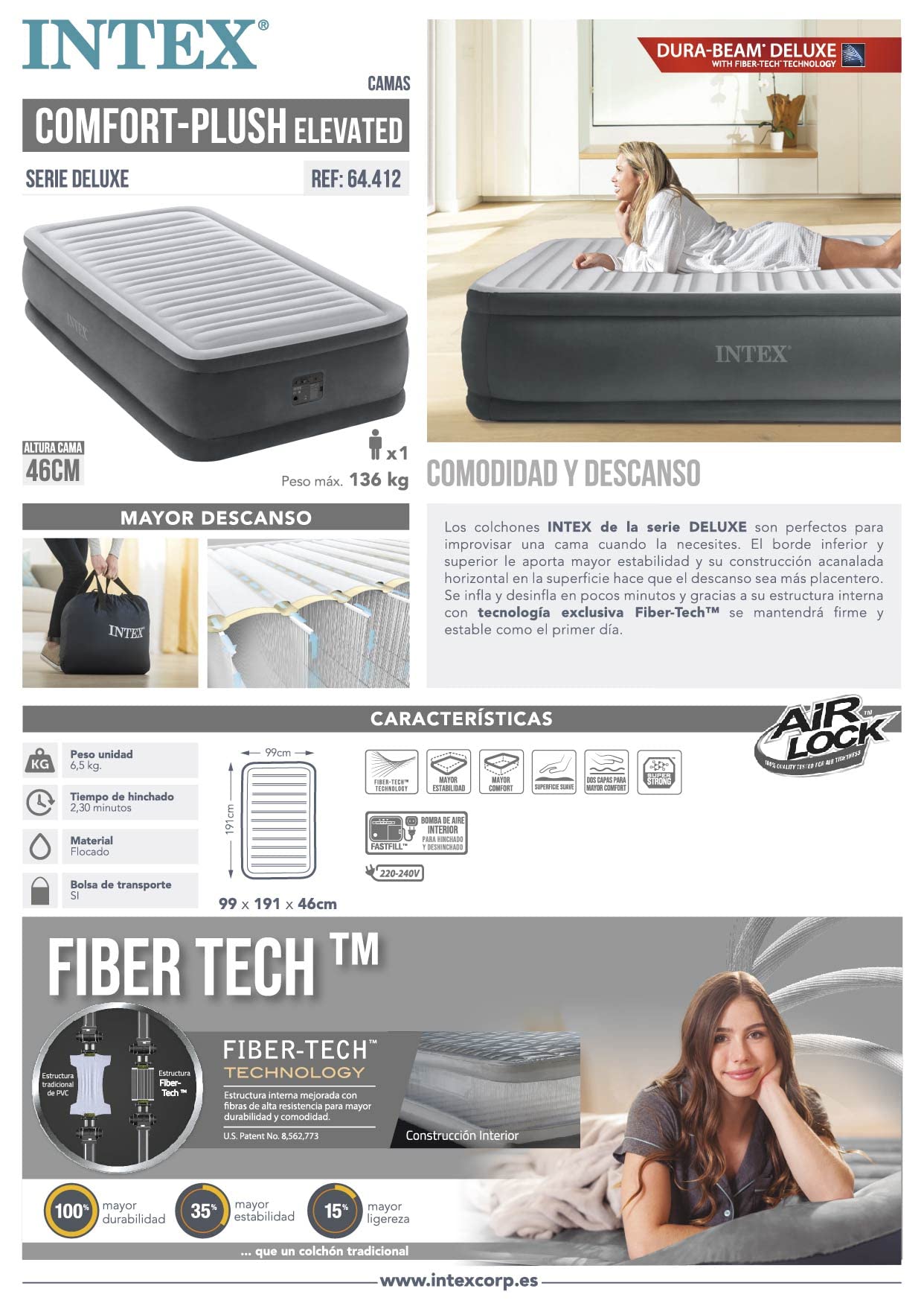 Intex Luftbett Comfort-Plush, 230 V