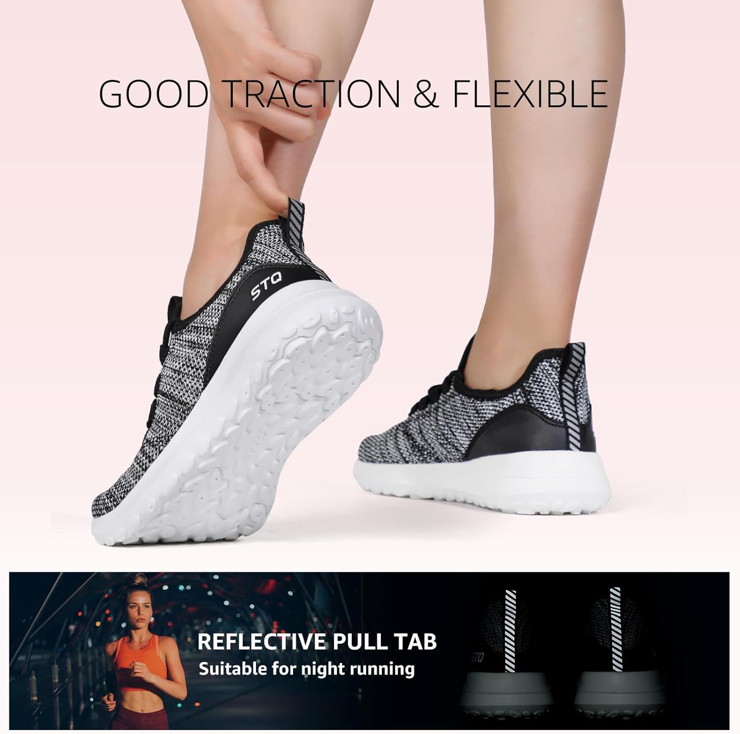 STQ Womens Slip On Sneakers Tennis Walking Orthopedic Shoes Breathable Athletic Gym Workout Cross Training Sneakers - Image 7