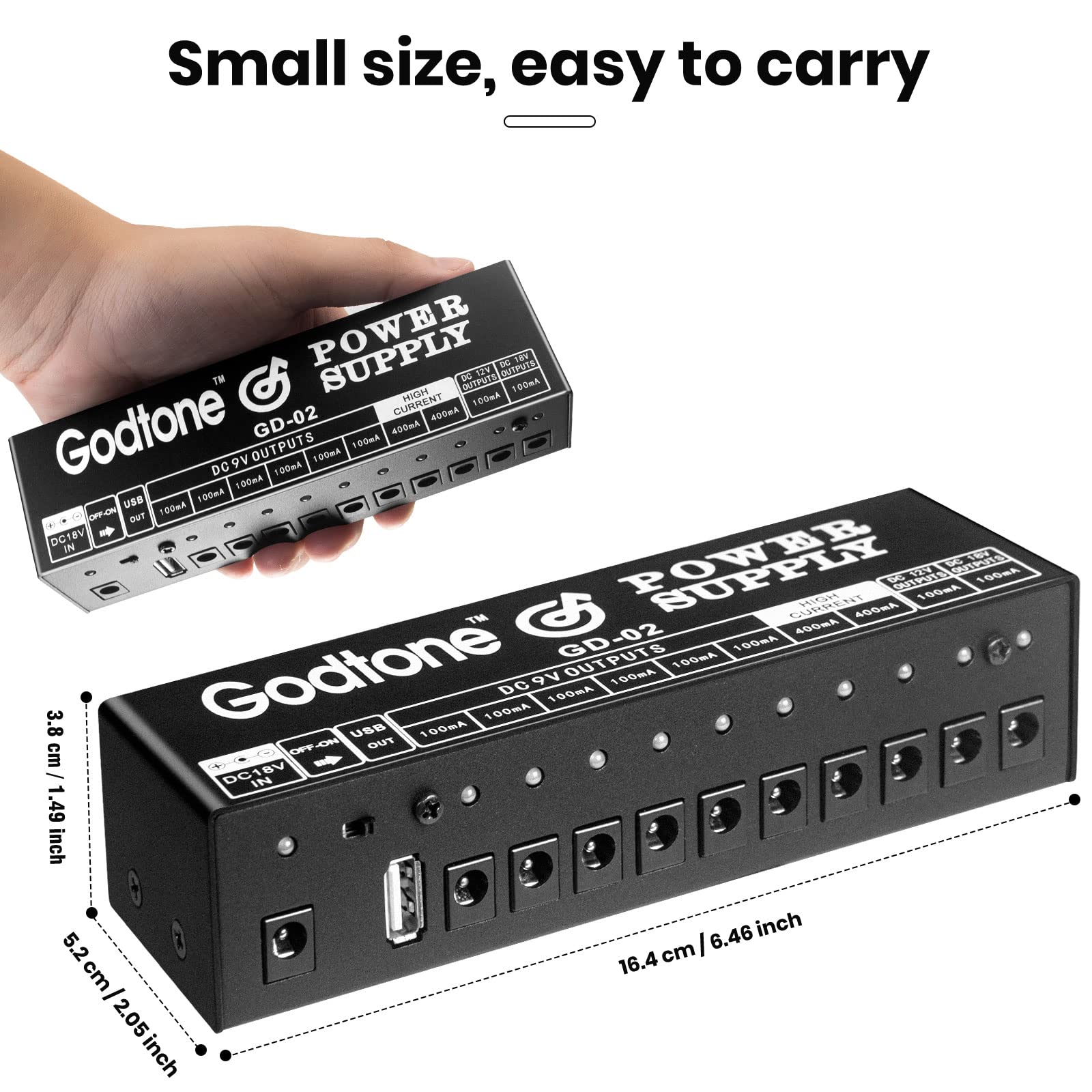 Amazon.com: Guitar Pedal Power Supply 10 Isolated DC Output for 9V 