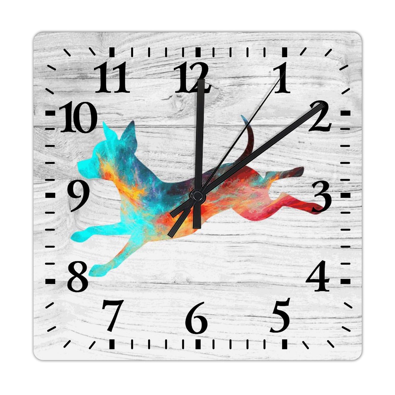 Horloge murale Chihuahua bois silencieuse contre nuisances sonores