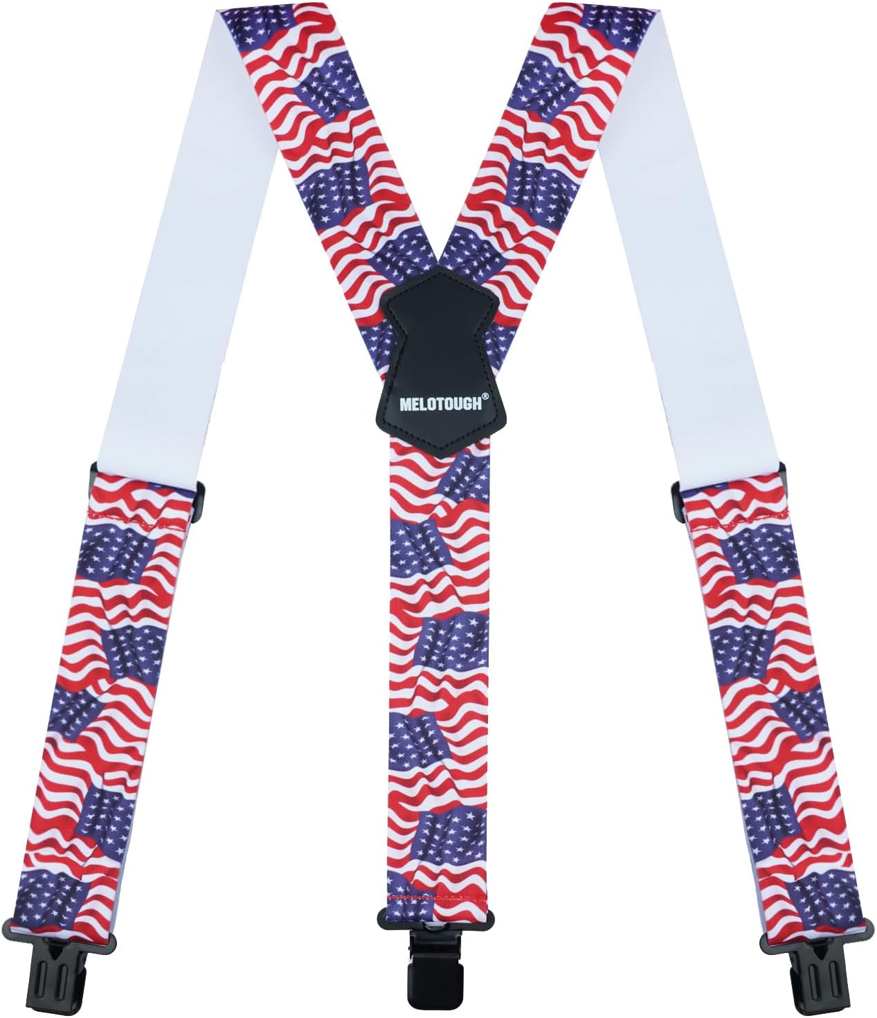 MELOTOUGH Men's Suspenders 2 Inch Wide Elastic Y Back Suspenders for Men Heavy Duty Suspender with Strong Clip for Pants