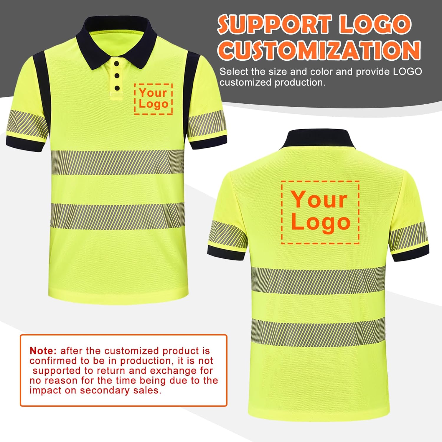 A-SAFETY high visibility Reflective Safety Polo Shirts security Polo Shirt - Image 4