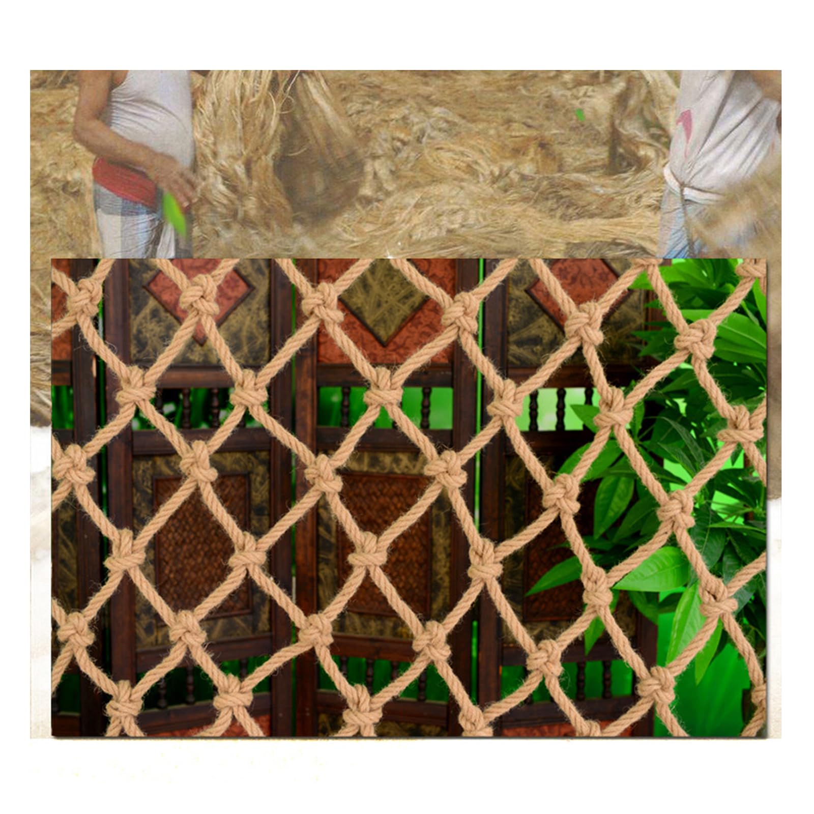 Filet d'escalade en corde de chanvre 4mm filet de jeu extérieur enfant