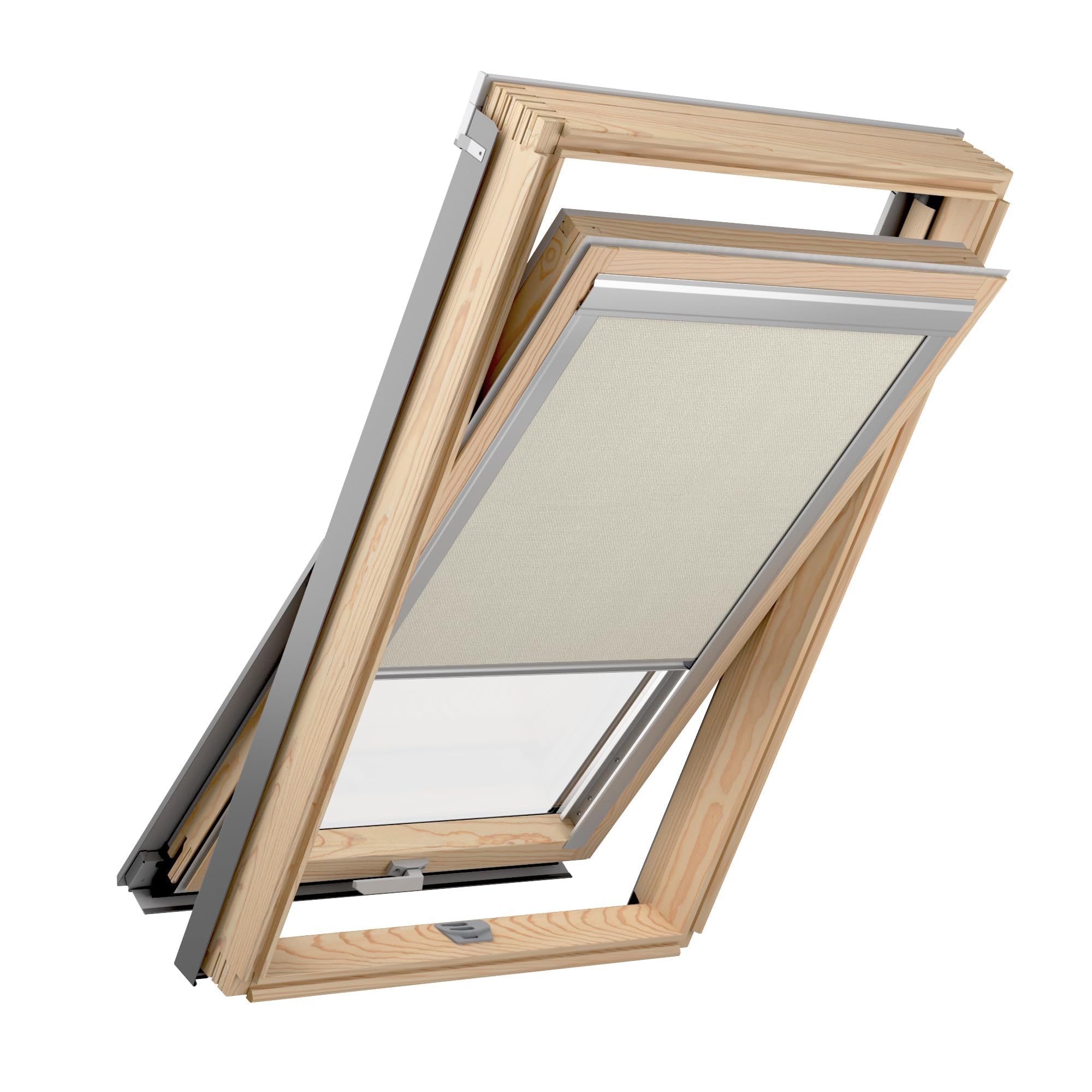 Roleta Zaciemniająca do Okna Dachowego – Roleta Dachowa – Kompatybilna z VELUX UK08: GFL, GGL, GGU, GHL, GLL, GLU, GPL, GPU, VTL UK08-134x140 cm – Beżowa