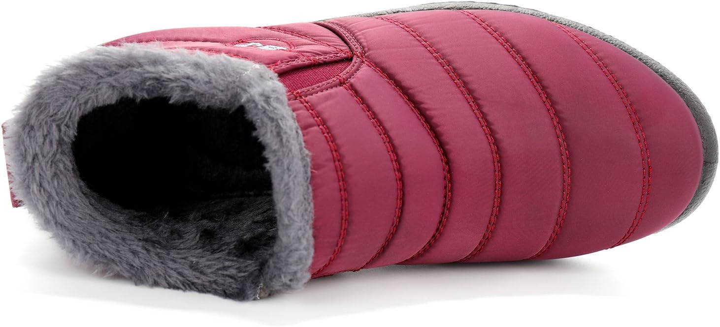 Womens Snow Boots Winter Warm Booties Fur Lined Anti-Slip Ankle Boots Outdoor Slip On Waterproof Booties Comfortable Warm Shoes - Image 3