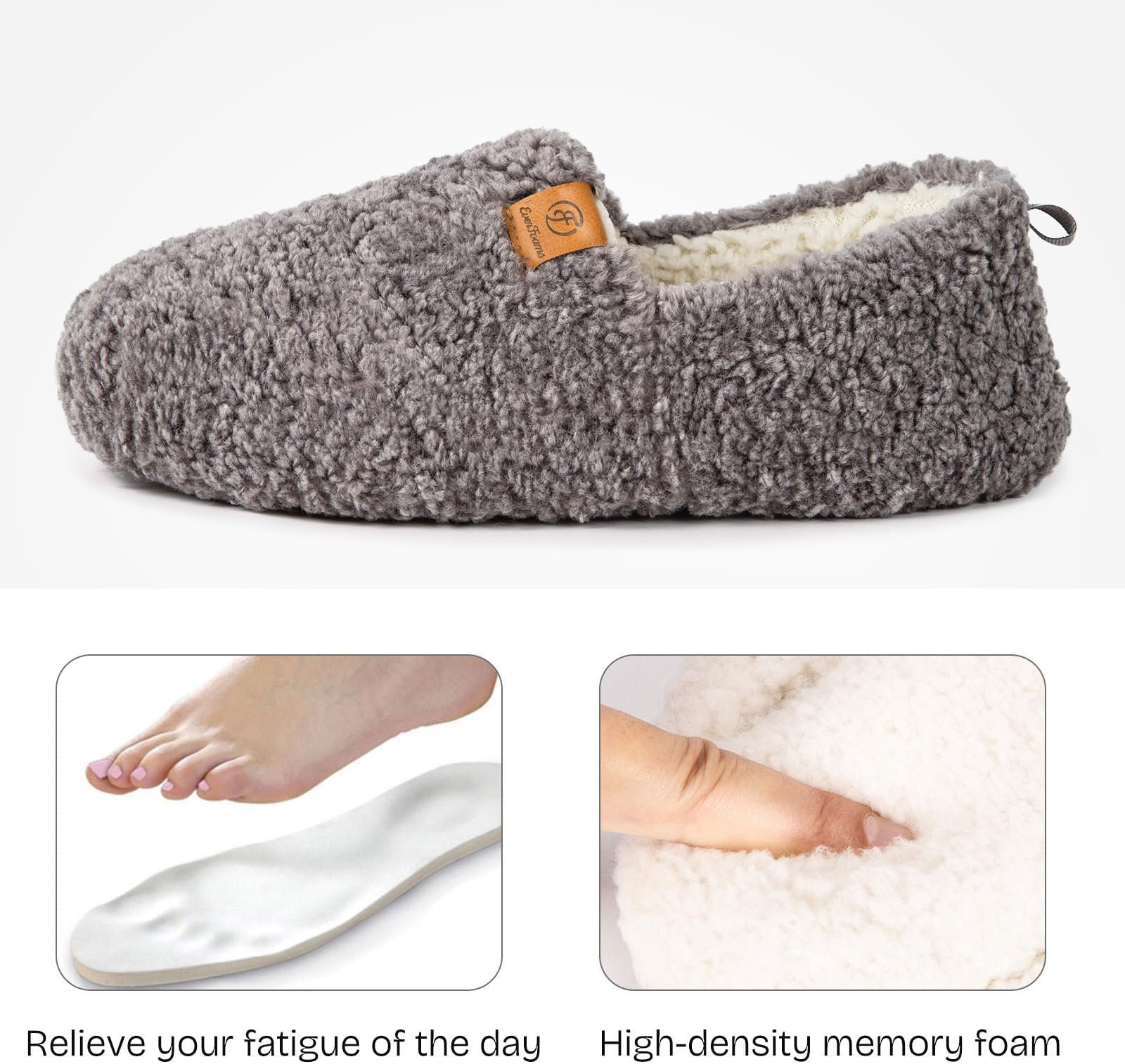 EverFoams Women's Alpine Shearling Memory Foam Full Slippers