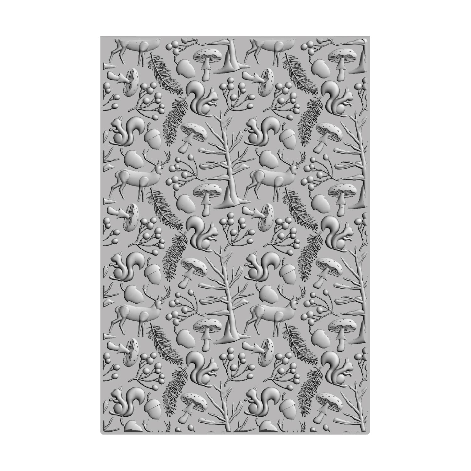 Sizzix 3-D Textured Impressions Folder Winter Woodland by Kath Breen | 666039 | Chapter 4 2022 Emboss, Grey