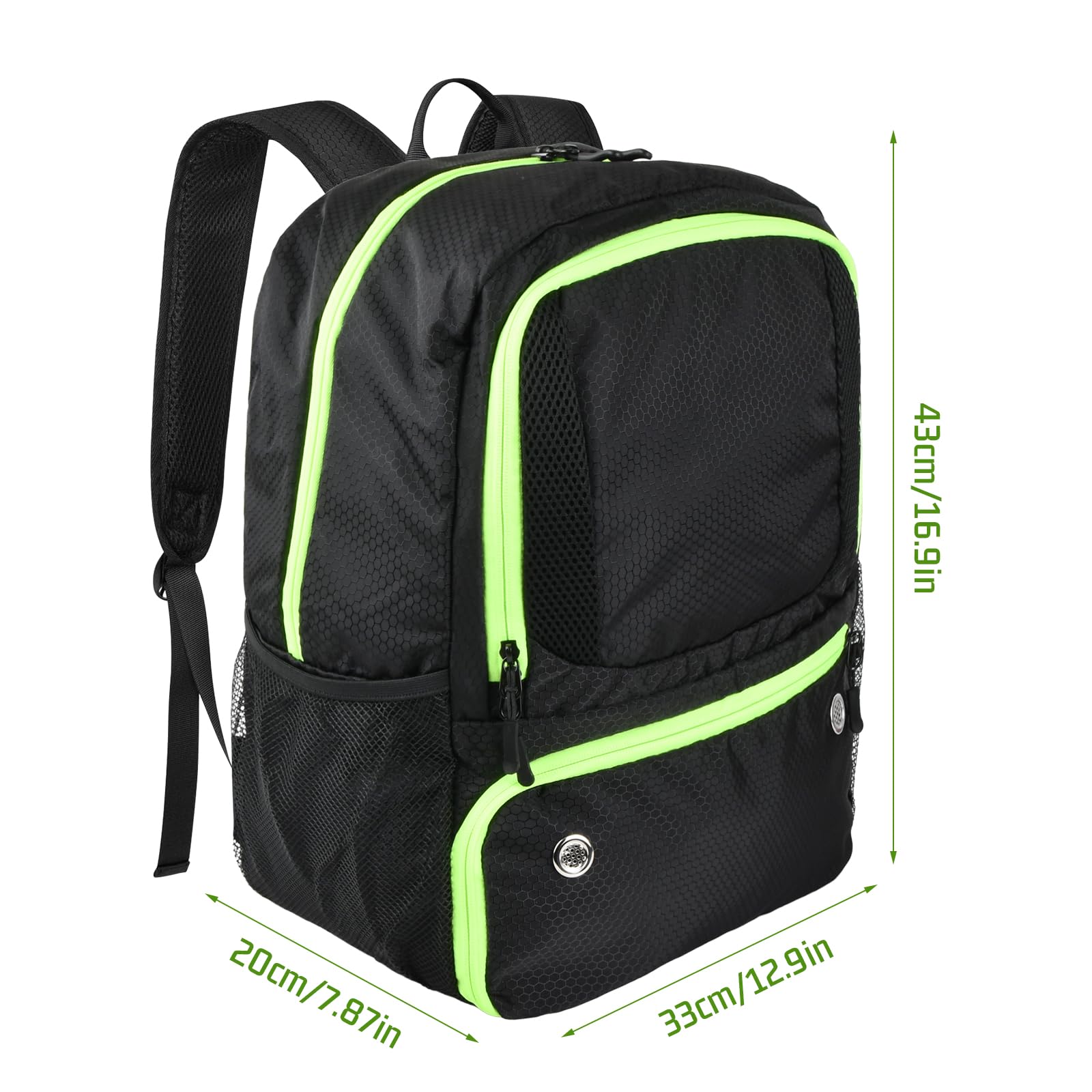 Dokeno Sac à Dos de Basket-Ball pour Homme, Sac à Dos de Football avec Compartiment pour Ballon et Chaussures, Sac pour équipement de Sport adapté au Ballon de Volley-Ball, de Football et de Soccer