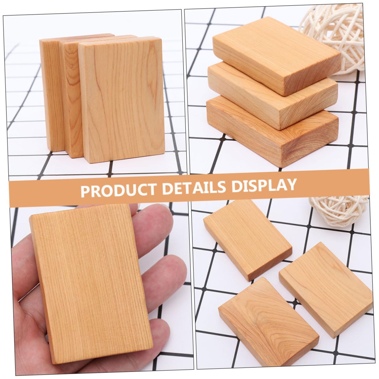 VILLCASE 12piezas Bloques De Madera Para y Manualidades De Madera Sin Terminar y Personalización Material De Adultos