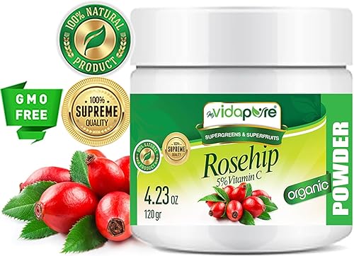Miniatura 3 de MYVIDAPURE Polvo de rosa mosqueta con vitamina C pura y cruda superalimento, 4.23 onzas, 4.23 oz para batidos, bebidas, yogures, postres,
