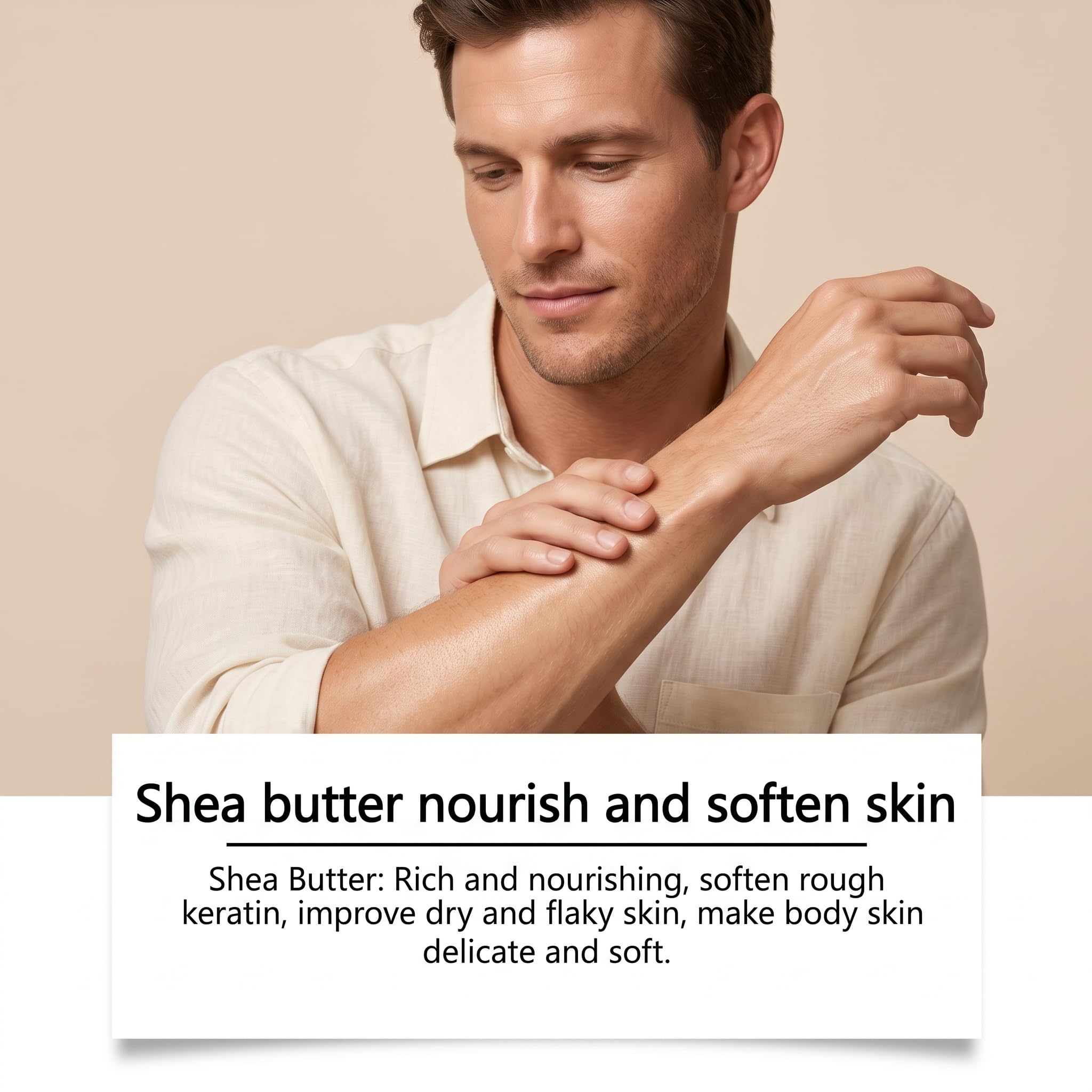 Körperbutter Mit Herren-Kölnisch Wasser Duft, Mit Pheromonen, Angereichert Mit Shea Und Kakao, Luxus Feuchtigkeitsspendende Körpercreme Für Männer (6 PCS)