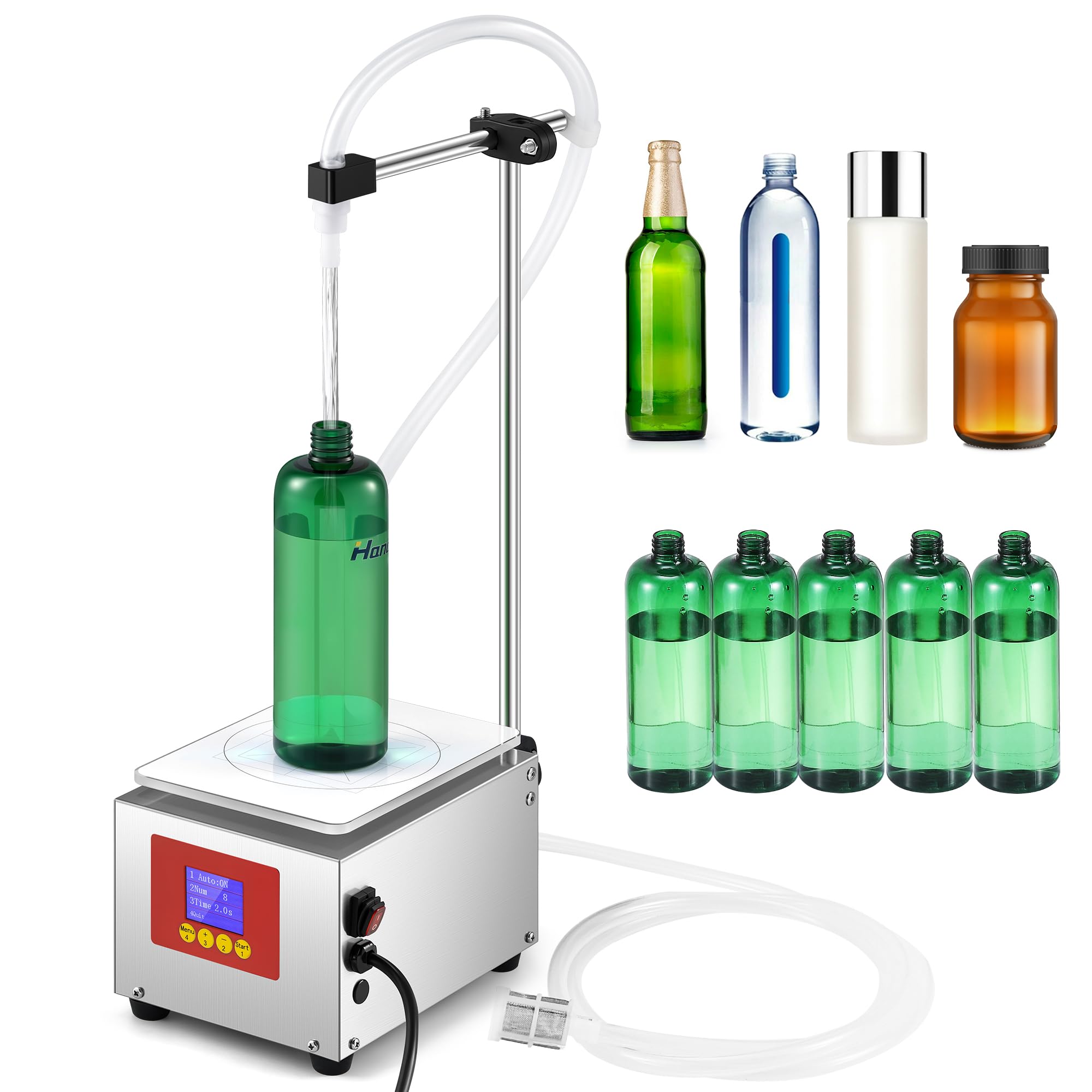FHRKA 5.5L/MIN Automatic Liquid Filling Machine Weighing & Timing filling 2-in-1 Bottle Filling Machine Resists corrosion, Bottle filler