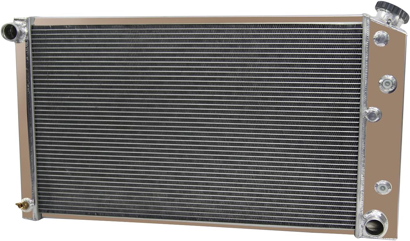 ECMRAD 4 Rows Core Radiator Compatible for Chevy Chevelle Malibu V8 5.0L 5.7L 6.5L Pontiac GTO 1968-1972 1969 1970