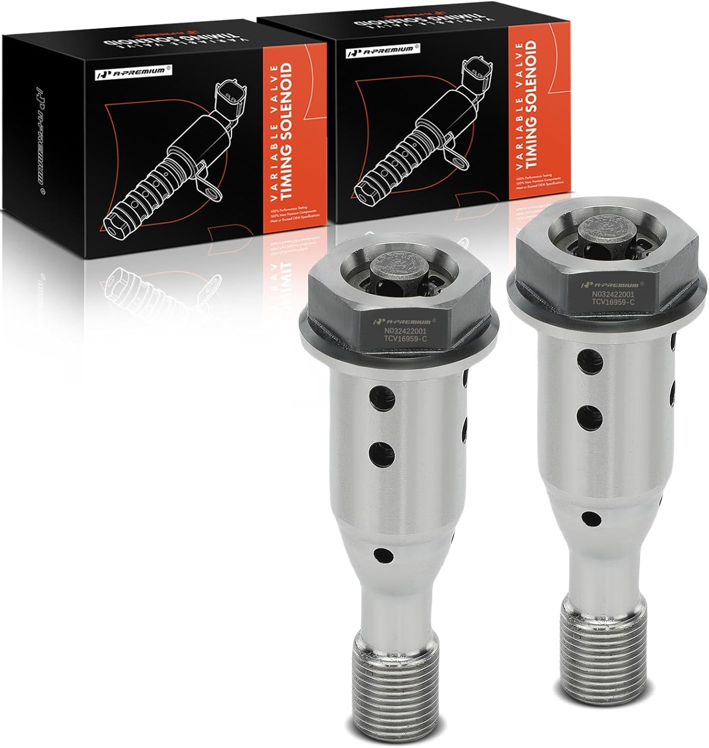 A-Premium 2-PC Intake & Exhaust Engine Variable Valve Timing (VVT) Solenoid Compatible with BMW 320i, 320i xDrive, 328i GT xDrive, X5, 528i, 528i xDrive, X3, 428i Gran Coupe, X1, 228i xDrive, X4, Z4