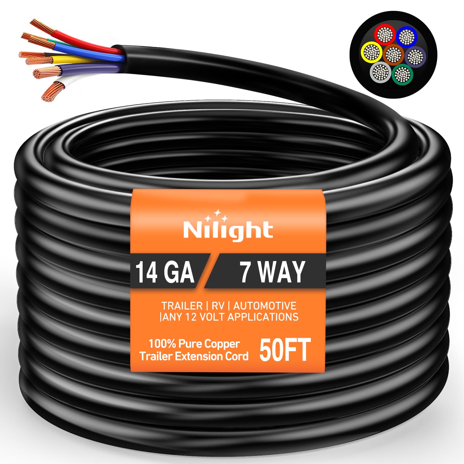 Nilight 7 Way Trailer Junction Box Weatherproof Color-Coded Studs — Amazon image 14