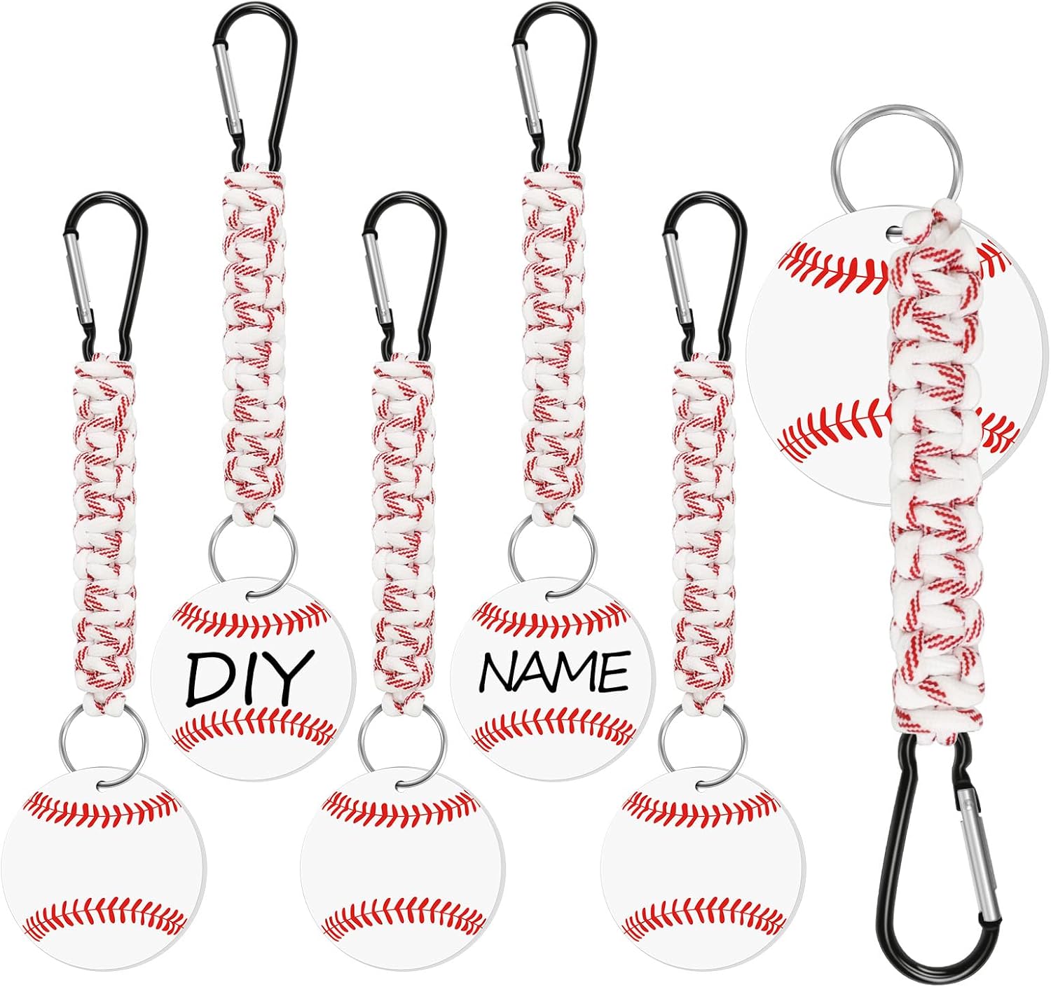 1PCs Ball Braided Lanyard Keychain, Ball Keychain with Hook and DIY Card,Backpack Charms Team Gifts for Sport Fan