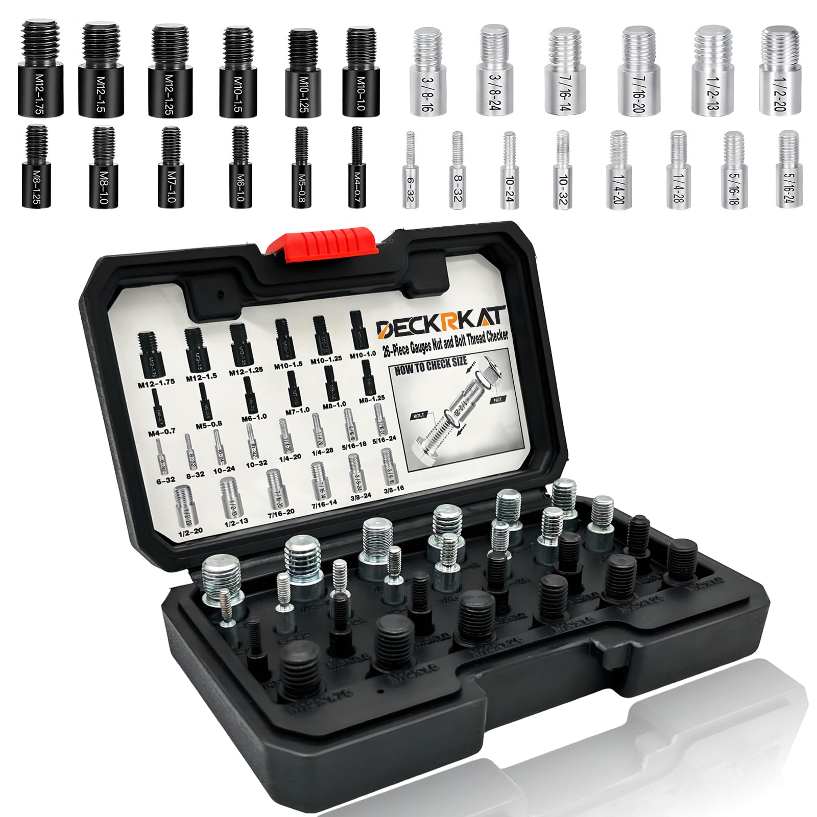 Snapklik.com : Nut And Bolt Thread Checker Set, 26-pc Female & Male ...