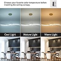 Vista 2 de Candelabro LED moderno para comedor, lámpara colgante moderna, regulable, creativa, contemporánea, lámpara colgante ajustable para sala de estar