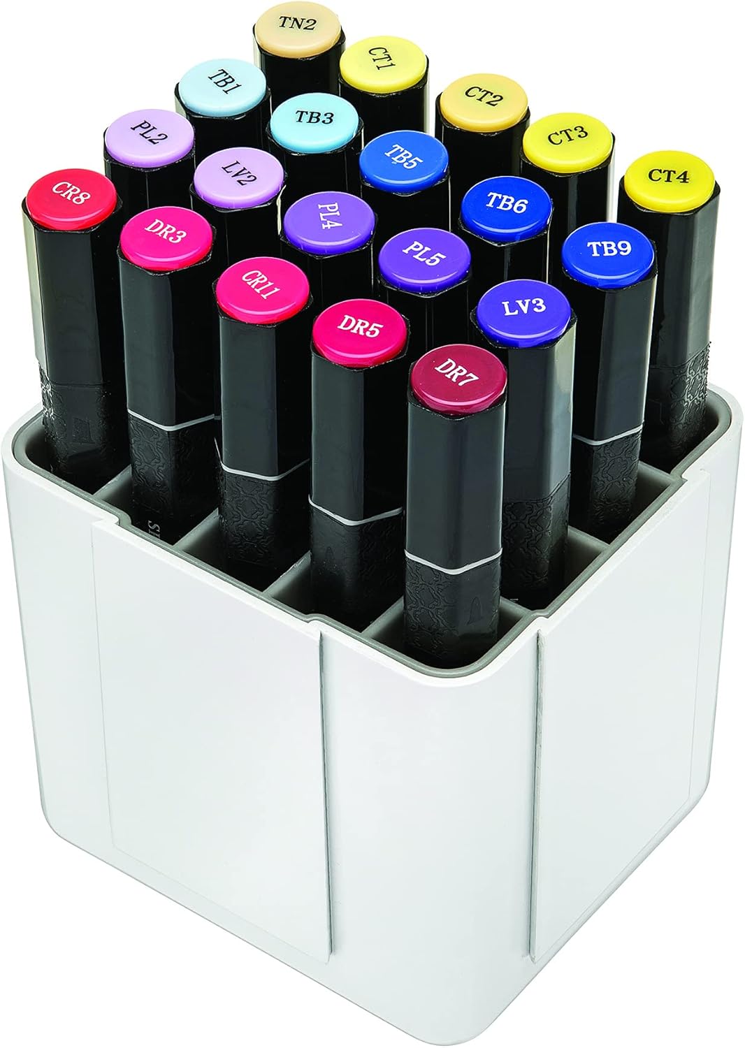 Deflecto Interlocking Marker Organizer, Desk and Craft Organizer, Stores up to 20 Markers, White, 4 1/4W x 4H x 4 3/8D (29123CR)