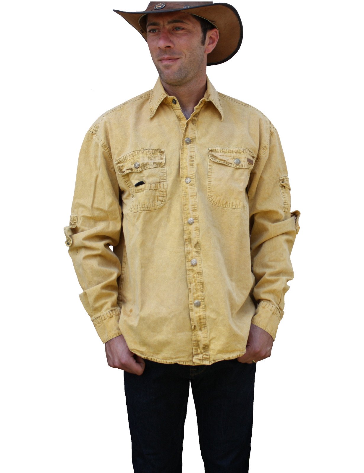 SCIPPIS Cowra Shirt Herren Outdoor-Hemd aus robuster Baumwolle – Canvas Freizeithemd mit Brusttaschen, Langarm