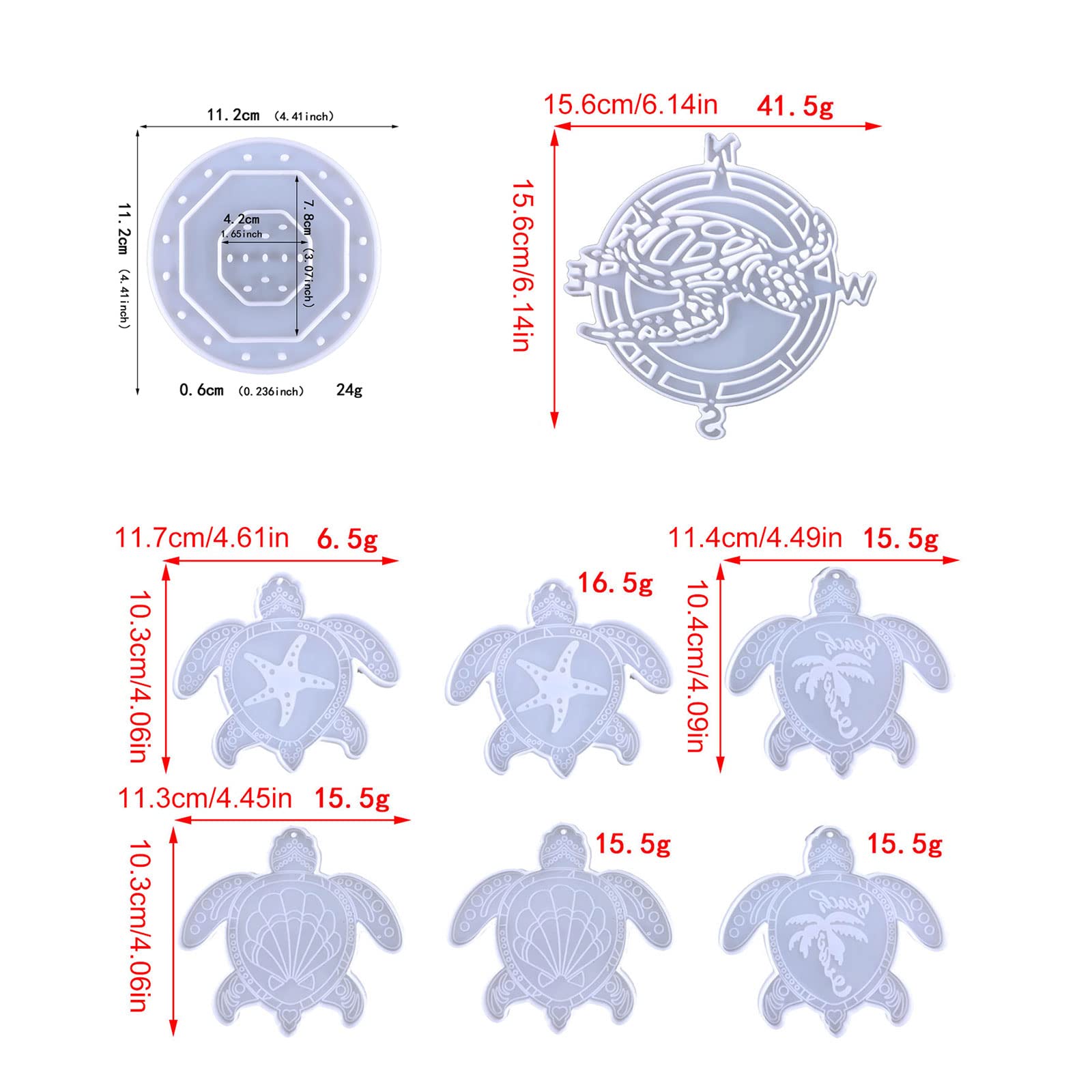 Moule à carillon éolien en silicone pour tortue, décoration de la maison, moulage en résine époxy