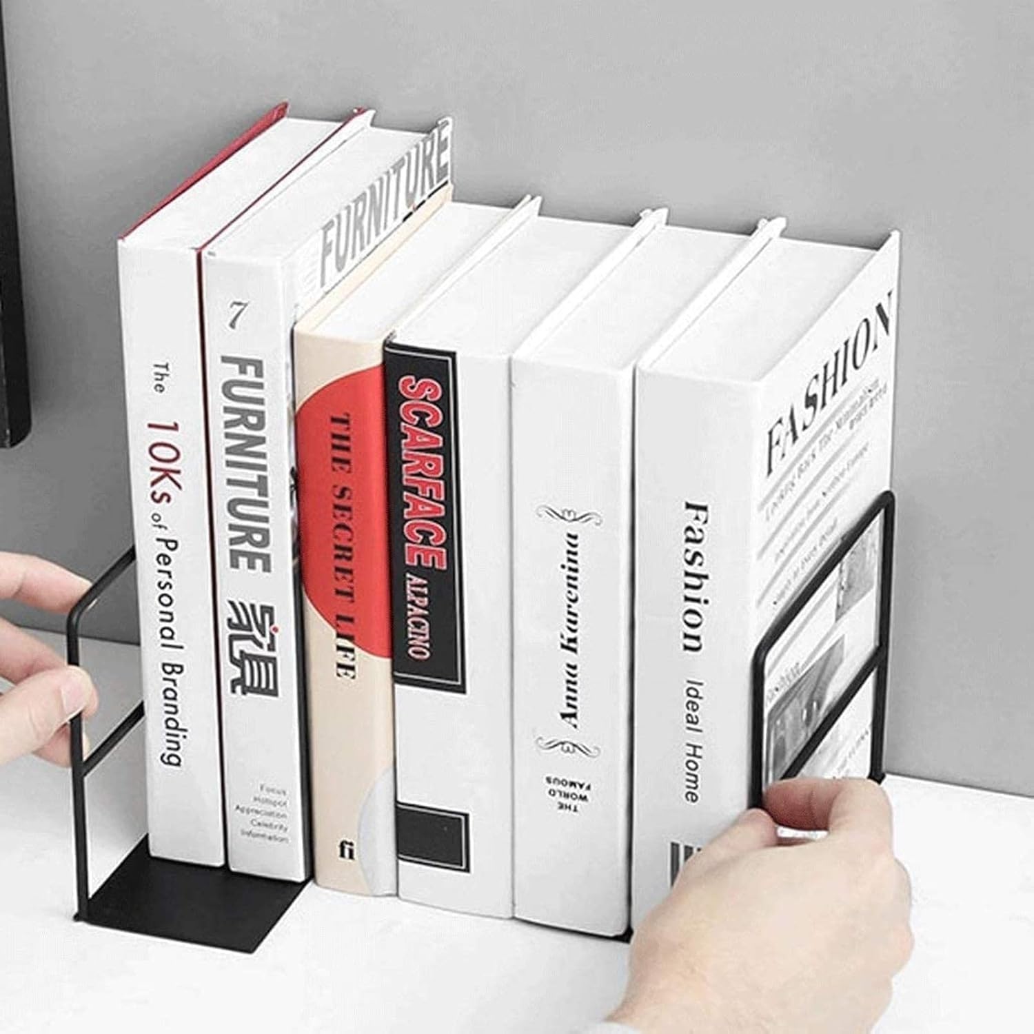 Aufbewahrungskörbe, Buchstützen, dekorative Eisen-Buchstützen, Schreibtisch-Organizer, Metall-Buchstützen, für Schreibtisch, Büro-Buchstützen