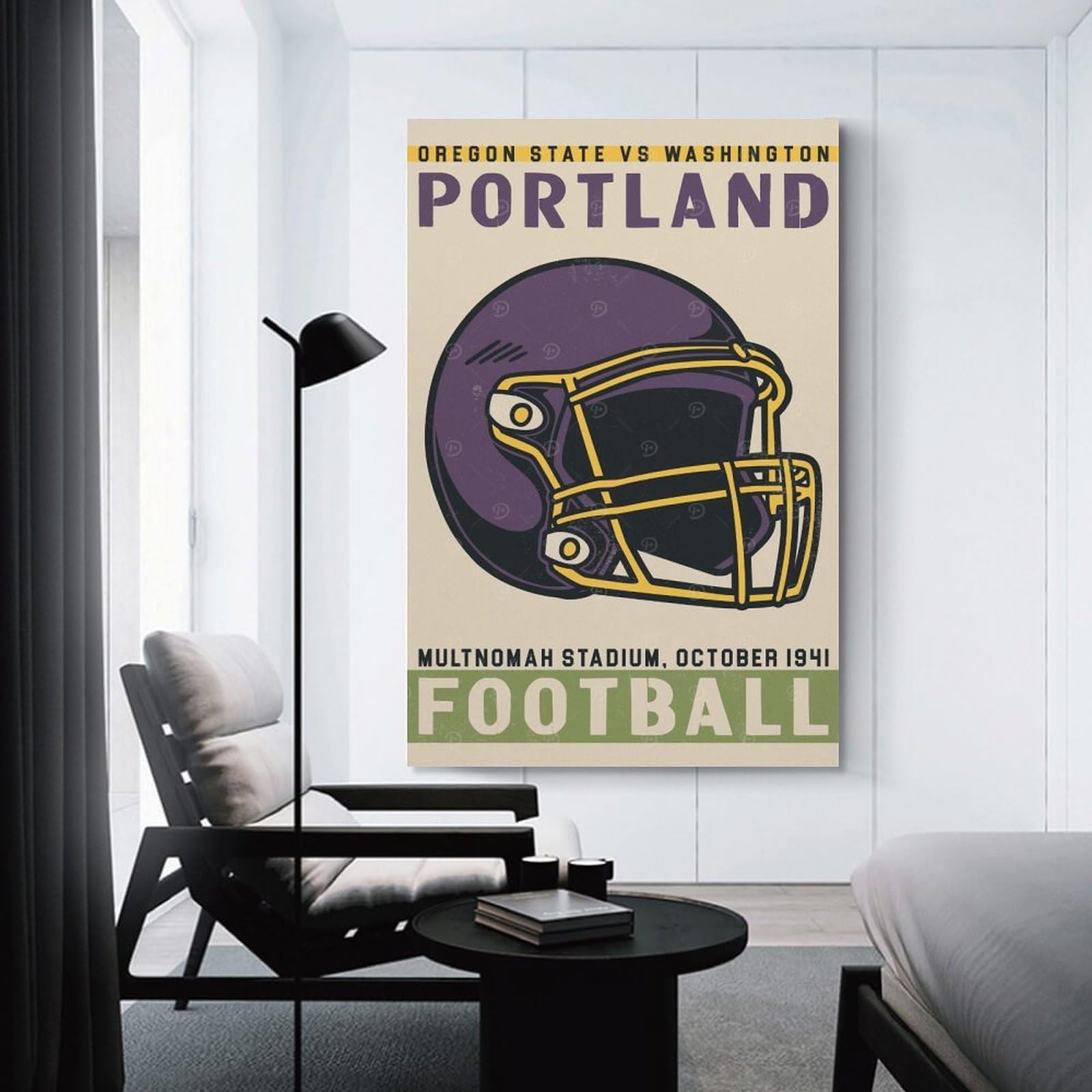 Junmoney Portland Football Canvas Wall Decor, 20x30inch(50x75cm), for New Homes, Bedrooms Or Workspaces, Gift Idea for Housewarming And Birthdays