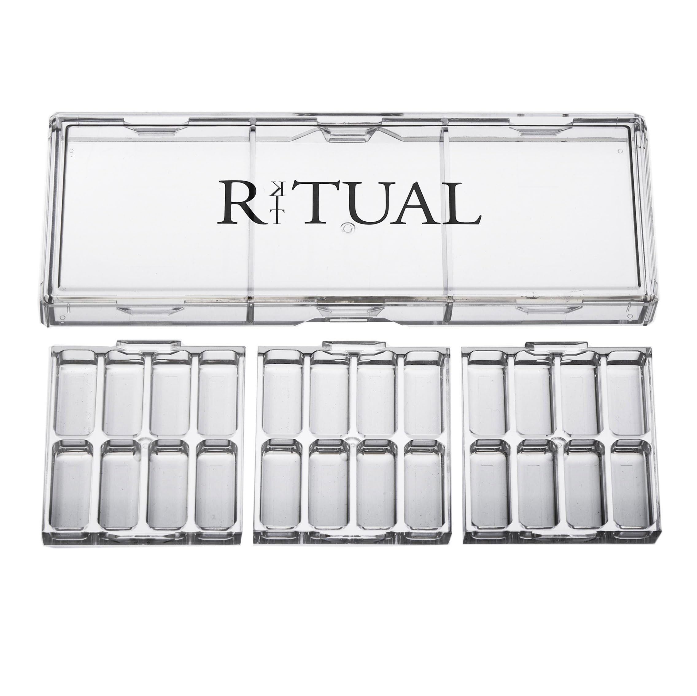 Paleta de maquillaje vacía | 24 pozos | Sistema modular intercambiable | Paleta Ritual Pro 3 | Paquete de 8