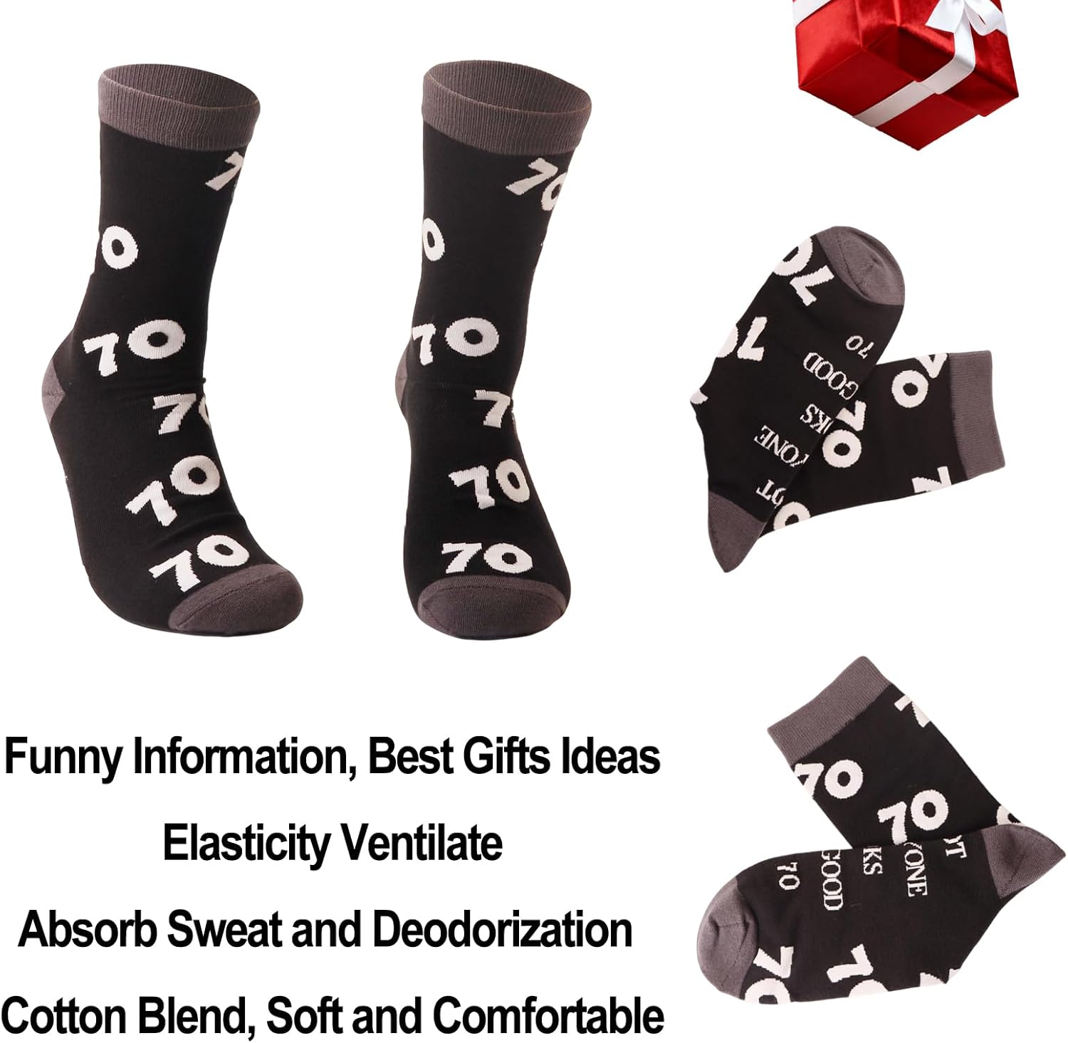 1935-1995 30-90th Stitch Funny Novelty Decoration Birthday Socks for Men Dad Husband Father Daddy - Image 5