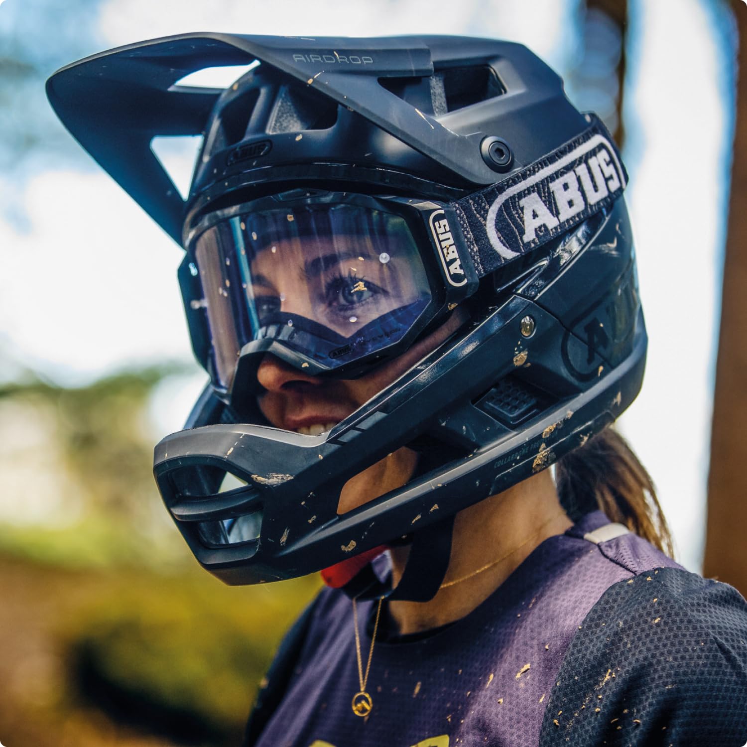 ABUS Fullface-Helm AirDrop MIPS - MTB: Downhill, Freeride und Enduro - Mountainbike-Helm mit optimierter Belüftung und Ambient Sound Channel - für Erwachsene