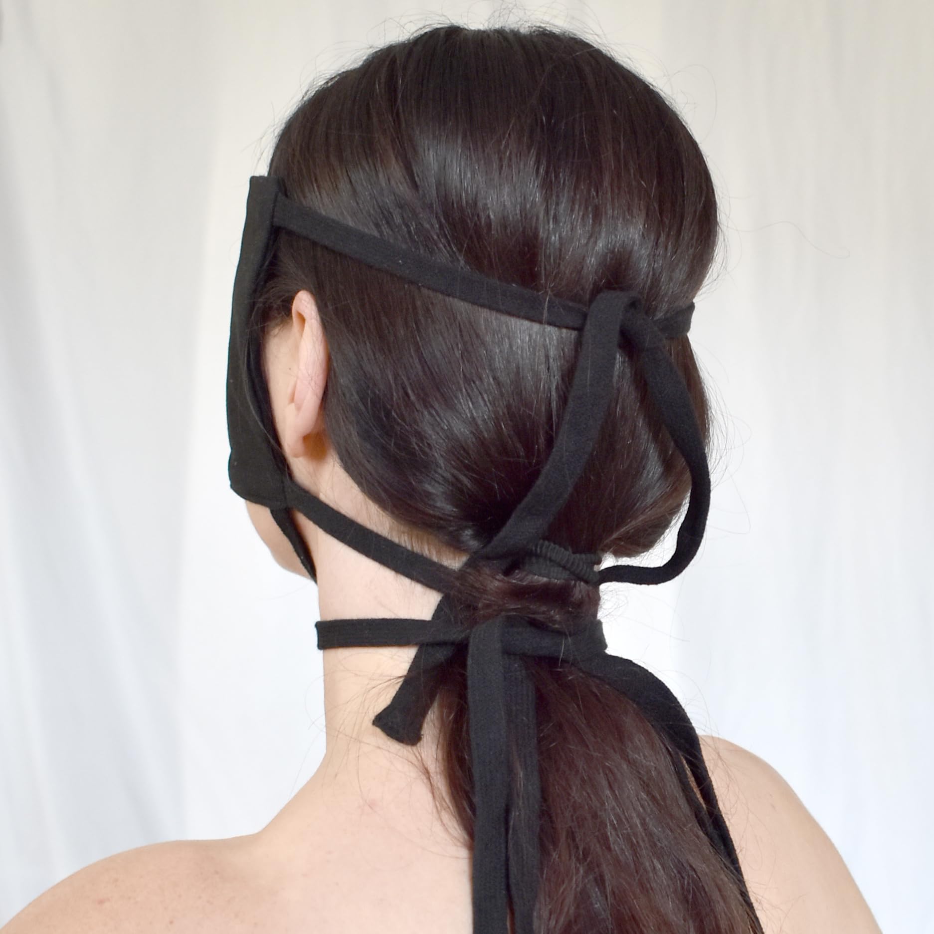 Benda BDSM in cotone – maschera opaca per gli occhi, gioco di ruolo clinico, bondage & giochi fetish, 3 cinghie regolabili