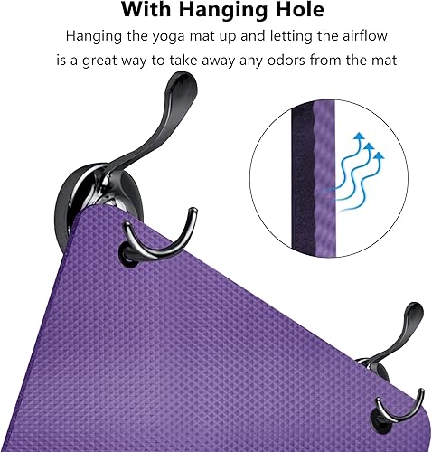 Miniatura 3 de LFS Esterilla de yoga grande 72 x 31.5 x 25 pulgadas, extra ancha y extra gruesa, antideslizante, para ejercicio y fitness, con banda y bolsa de